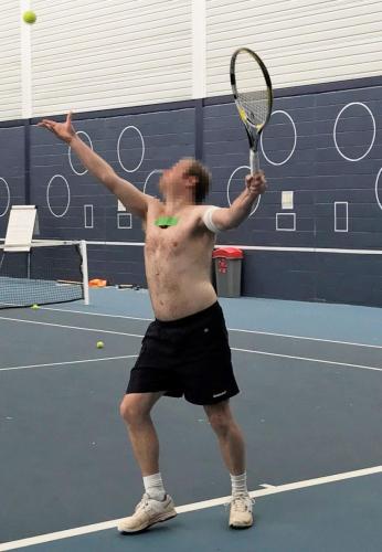 Motion tracking of tennis serve using Xsens